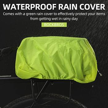 Preview: ROCKBROS | Gepäckträgertasche – Wasserdichte 9L Fahrradtasche mit Regenschutz und Schultergurt, in Schwarz